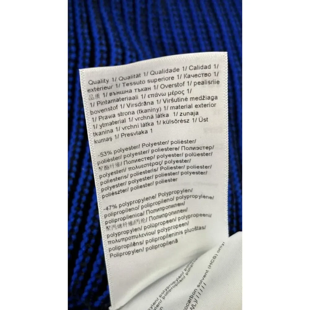 Escada Womens Blue Short Cap Sleeve A Line Dress Round Neck Knit Size XL Black